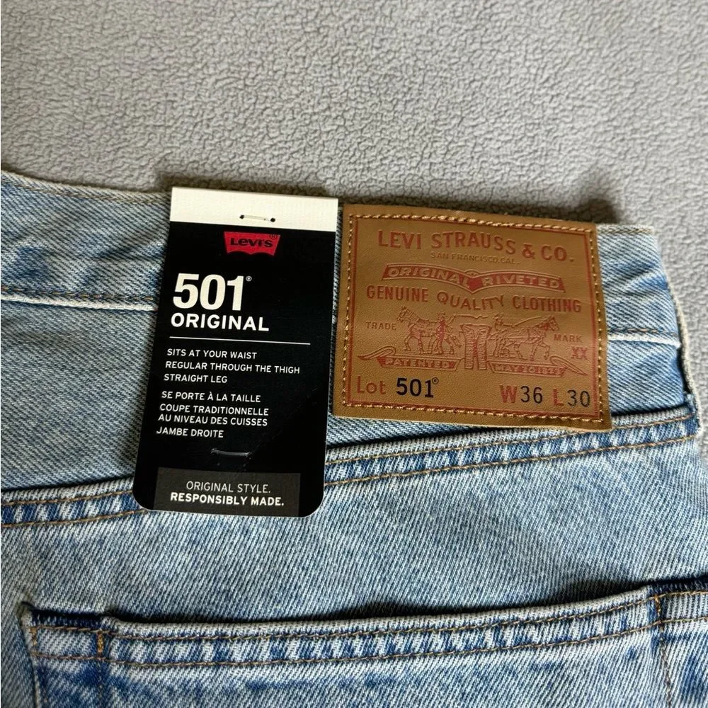 NWT LEVI’S ORIGINAL - CRAZY LEGS - Straight leg jeans - indigo pattern SZ 36